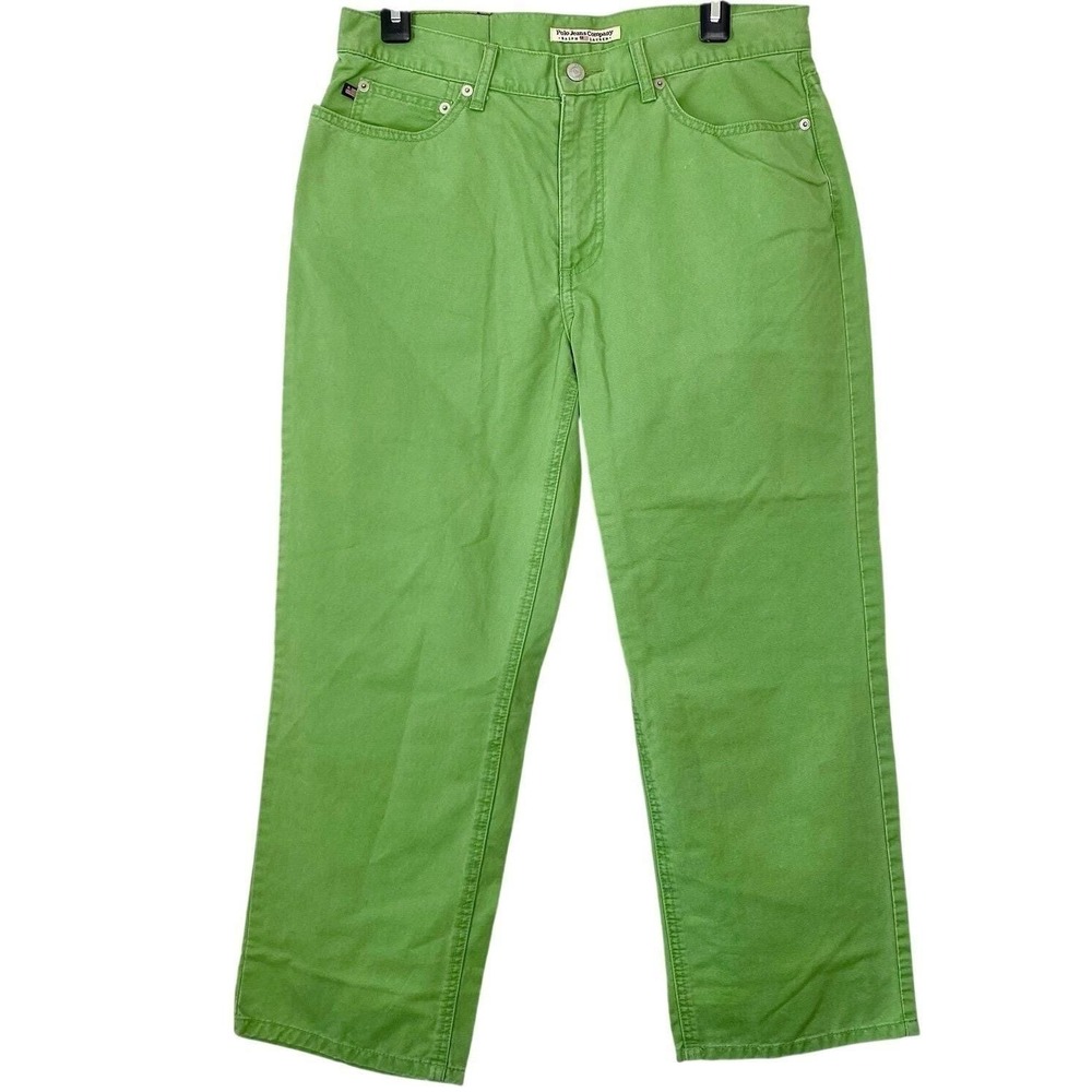 VTG Polo Jean Co Ralph Lauren Pants Mens Sz 32x26 Green Military Preppy USA Logo